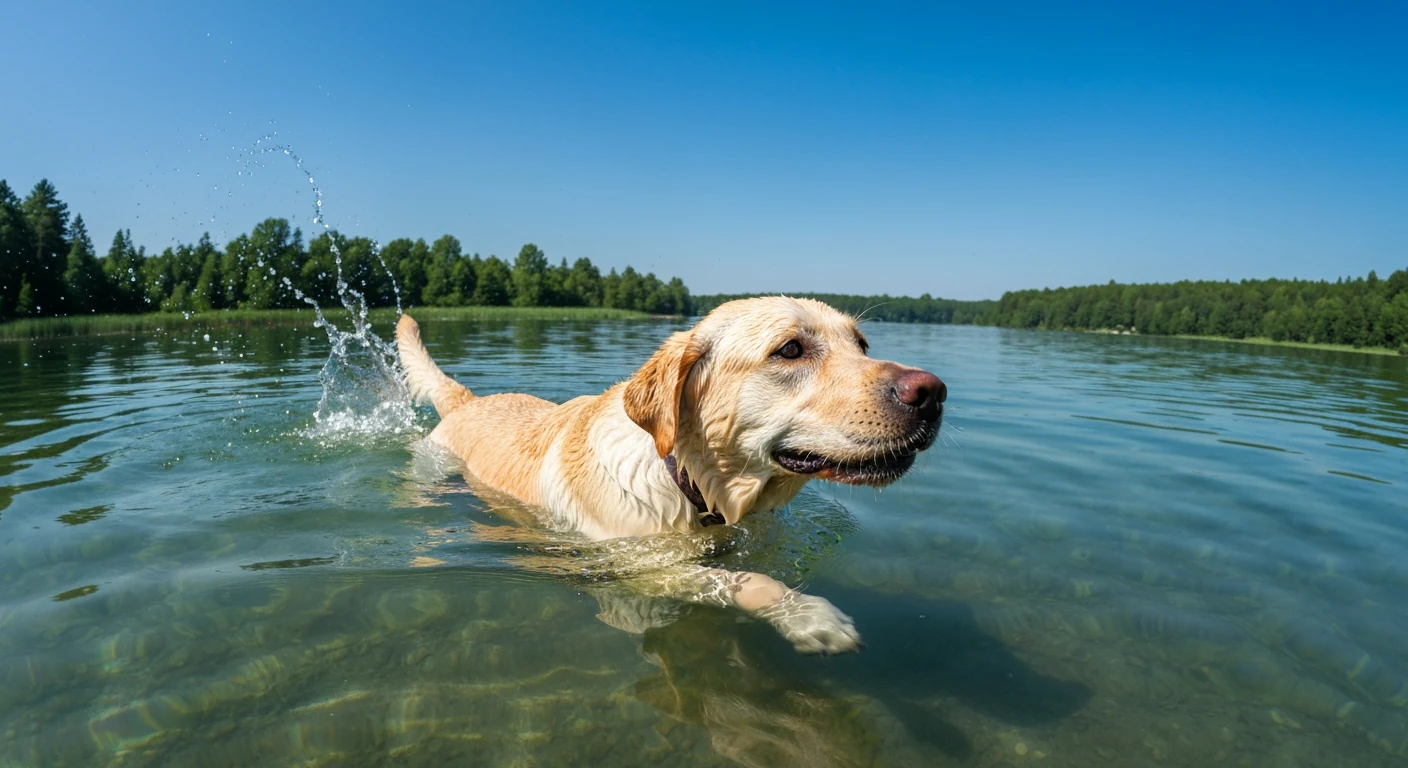 Labrador et natation : un nageur ne dans l'eau