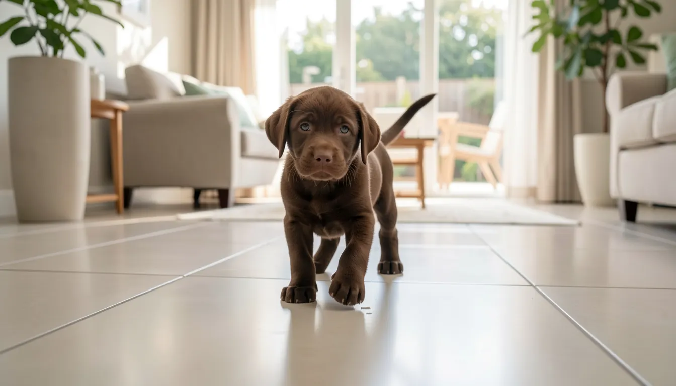 Sol glissant et Labrador : carrelage, parquet et articulations